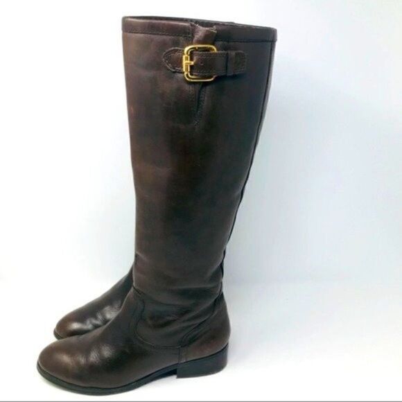 Ralph Lauren tall riding boots brown leather 6.5M equestrian - Picture 8 of 8